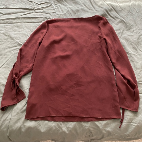 Wilfred maroon tie sleeve blouse - Picture 2 of 4